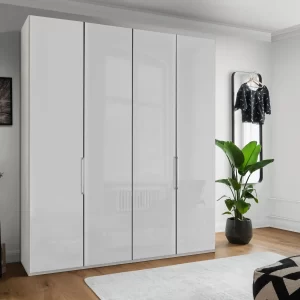 Armario moderno de 4 puertas plegables de cristal
