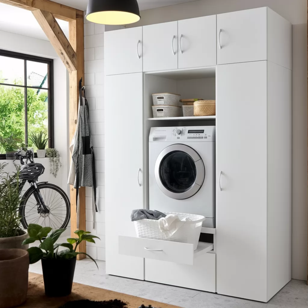 Mueble empotrado para lavadora_Blanco LANDAU